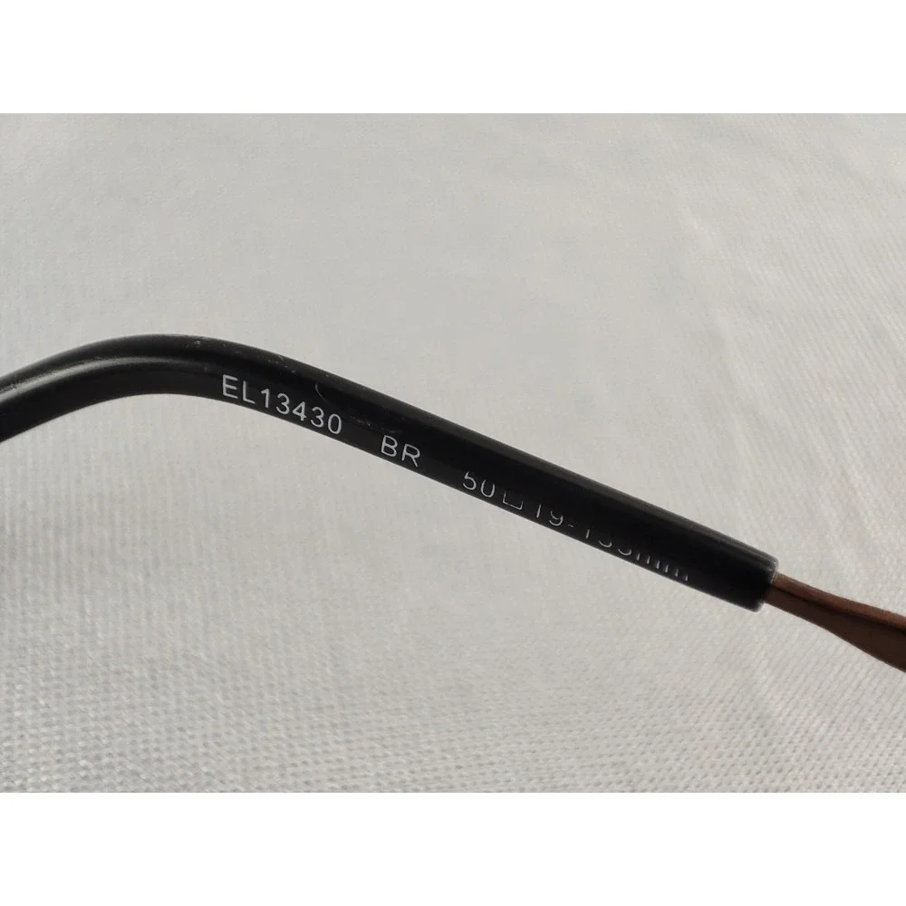 ELLE EL13430‎ BR Womens Eyeglasses Frame Brown Metal Semi-Rimless 50-19-135